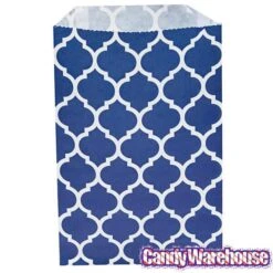 Navy Blue Casablanca Pattern Candy Bags: 25-Piece Pack 9 Navy Blue Casablanca Pattern Candy Bags: 25-Piece Pack -Candy Store navy blue casablanca pattern candy bags 25 piece pack candy warehouse 4