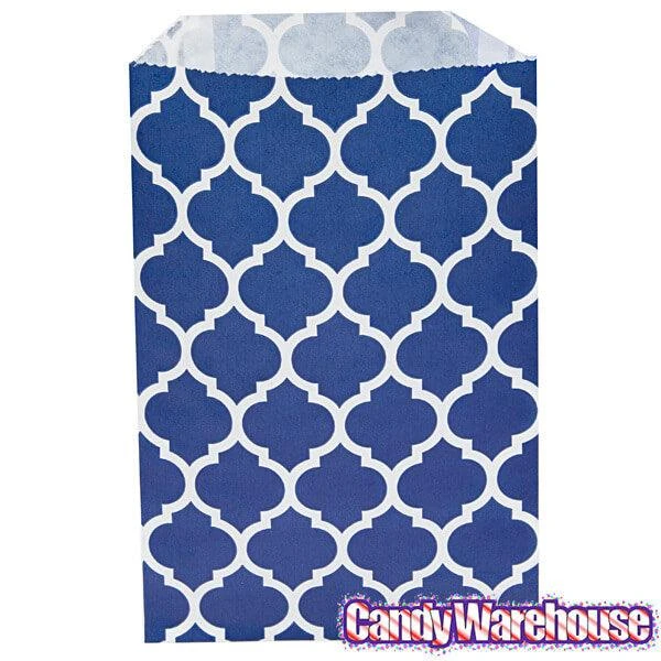 Navy Blue Casablanca Pattern Candy Bags: 25-Piece Pack 6 Navy Blue Casablanca Pattern Candy Bags: 25-Piece Pack - Image 4