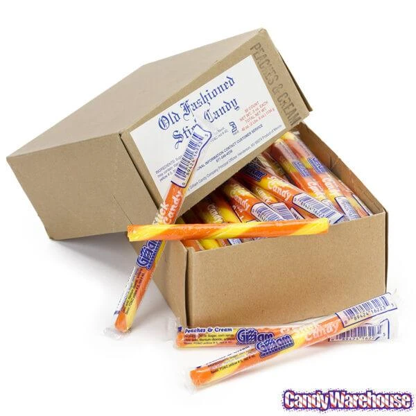 Old Fashioned Hard Candy Sticks - Peaches & Cream: 80-Piece Box 4 Old Fashioned Hard Candy Sticks - Peaches & Cream: 80-Piece Box - Image 2