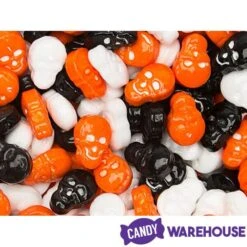 Orange, Black & White Candy Skulls: 5LB Bag 7 Orange, Black & White Candy Skulls: 5LB Bag -Candy Store orange black and white candy skulls 5lb bag candy warehouse 3