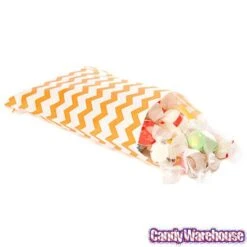 Orange Chevron Stripe Candy Bags: 25-Piece Pack -Candy Store orange chevron stripe candy bags 25 piece pack candy warehouse 4