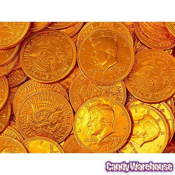 Orange Foiled Milk Chocolate Coins: 1LB Bag 5 Orange Foiled Milk Chocolate Coins: 1LB Bag - Image 3