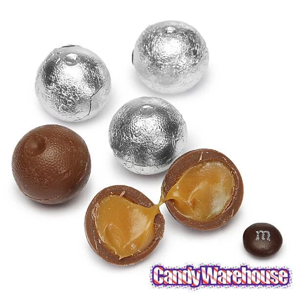 Palmer Foiled Caramel Filled Chocolate Candy Balls - Silver: 5LB Bag 6 Palmer Foiled Caramel Filled Chocolate Candy Balls - Silver: 5LB Bag - Image 4