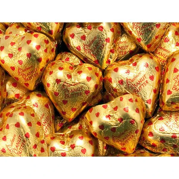 Palmer Gold Foiled Peanut Butter Filled Milk Chocolate Hearts: 4LB Bag 3 Palmer Gold Foiled Peanut Butter Filled Milk Chocolate Hearts: 4LB Bag