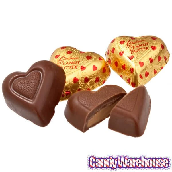 Palmer Gold Foiled Peanut Butter Filled Milk Chocolate Hearts: 4LB Bag 4 Palmer Gold Foiled Peanut Butter Filled Milk Chocolate Hearts: 4LB Bag - Image 2