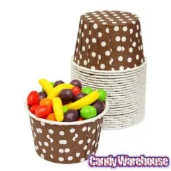 Paper 4-Ounce Candy Cups - Brown Polka Dots: 25-Piece Pack -Candy Store paper 4 ounce candy cups brown polka dots 25 piece pack candy warehouse 3