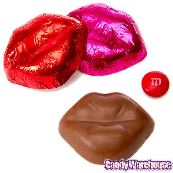 Pink & Red Foiled Chocolate Lips: 4LB Bag 5 Pink & Red Foiled Chocolate Lips: 4LB Bag - Image 3
