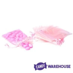 Pink Organza Candy Bags: 30-Piece Pack -Candy Store pink organza candy bags 30 piece pack candy warehouse 3
