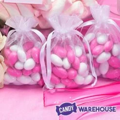Pink Organza Candy Bags: 30-Piece Pack -Candy Store pink organza candy bags 30 piece pack candy warehouse 4