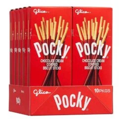 Pocky - Chocolate Cream Covered Biscuit Sticks Packs: 10-Piece Box -Candy Store pocky chocolate cream covered biscuit sticks packs 10 piece box candy warehouse 4