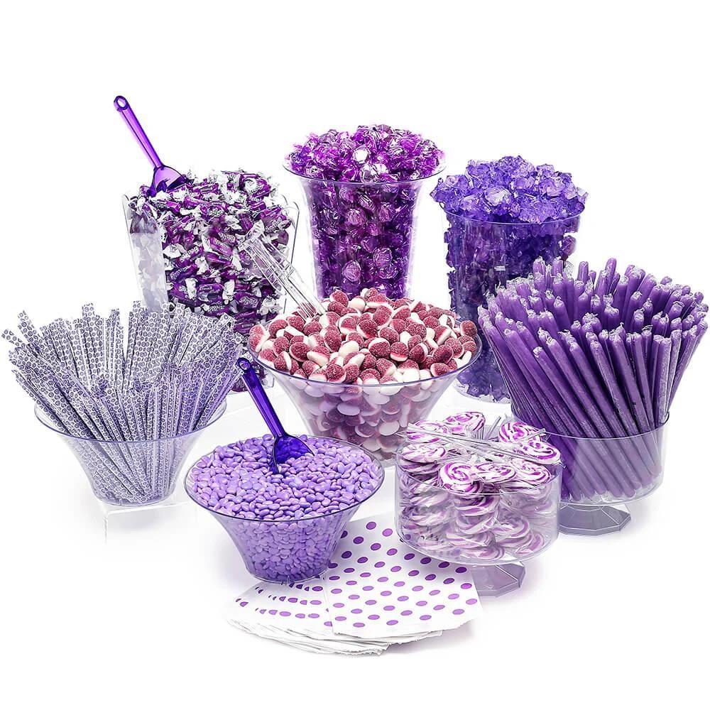 Purple Candy Buffet Kit: 25 To 50 Guests 3 Purple Candy Buffet Kit: 25 To 50 Guests
