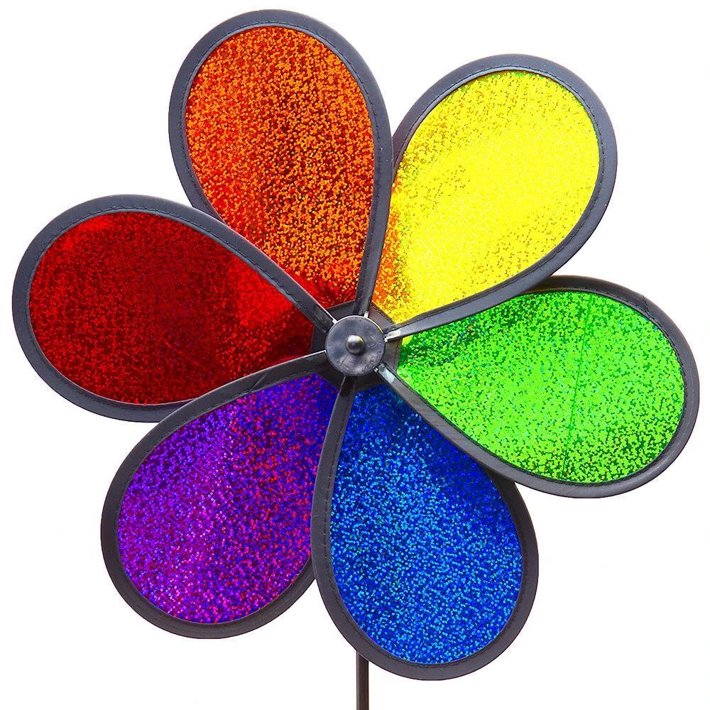 Rainbow Sparkle Flower Spinner - 12 Inch Flower Wheel 3 Rainbow Sparkle Flower Spinner - 12 Inch Flower Wheel