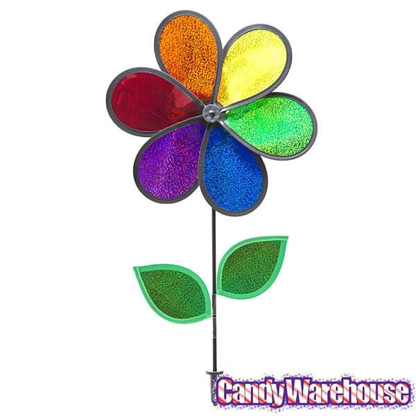 Rainbow Sparkle Flower Spinner - 12 Inch Flower Wheel 6 Rainbow Sparkle Flower Spinner - 12 Inch Flower Wheel - Image 4