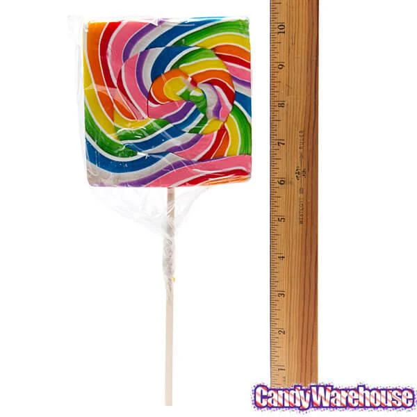 Rainbow Swirl 8-Ounce Square Lollipops: 24-Piece Box 4 Rainbow Swirl 8-Ounce Square Lollipops: 24-Piece Box - Image 2