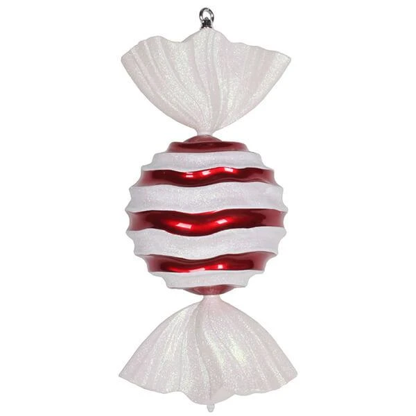 Red Stripe Wave Candy Ornament - 18.5 Inch 3 Red Stripe Wave Candy Ornament - 18.5 Inch