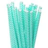 Robin Egg Blue Chevron Stripes Paper Straws: 25-Piece 2 Robin Egg Blue Chevron Stripes Paper Straws: 25-Piece -Candy Store robin egg blue chevron stripes paper straws 25 piece candy warehouse 1