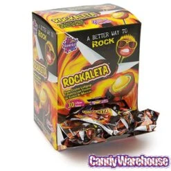 Rockaleta Gum Centered Chili Lollipops: 30-Piece Display -Candy Store rockaleta gum centered chili lollipops 30 piece display candy warehouse 3