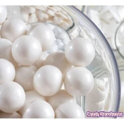 Shimmer Pearl White 1-Inch Gumballs: 2LB Bag 12 Shimmer Pearl White 1-Inch Gumballs: 2LB Bag -Candy Store shimmer pearl white 1 inch gumballs 2lb bag candy warehouse 5