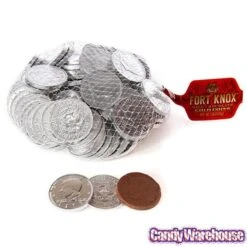 Silver Foiled Milk Chocolate Coins: 1LB Bag -Candy Store silver foiled milk chocolate coins 1lb bag candy warehouse 3