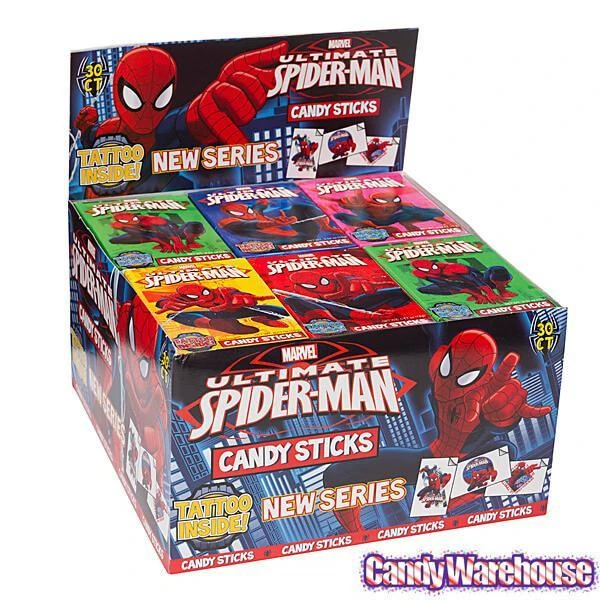 Spiderman Candy Sticks Packs: 30-Piece Box 4 Spiderman Candy Sticks Packs: 30-Piece Box - Image 2