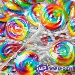 Swipple Pops Petite Swirl Ripple Lollipops - Rainbow Cherry: 60-Piece Tub -Candy Store swipple pops petite swirl ripple lollipops rainbow cherry 60 piece tub candy warehouse 4