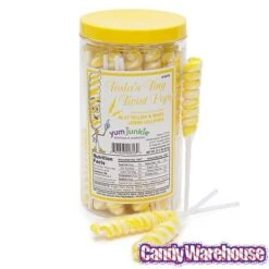 Tesla's Tiny Twist Pops - Lemon: 48-Piece Jar -Candy Store tesla s tiny twist pops lemon 48 piece jar candy warehouse 3