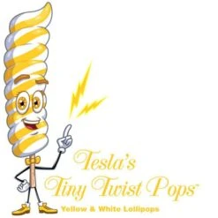 Tesla's Tiny Twist Pops - Lemon: 48-Piece Jar -Candy Store tesla s tiny twist pops lemon 48 piece jar candy warehouse 5