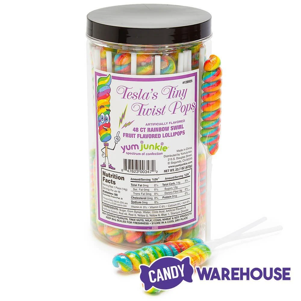 Tesla's Tiny Twist Pops - Rainbow: 48-Piece Jar 6 Tesla's Tiny Twist Pops - Rainbow: 48-Piece Jar - Image 4