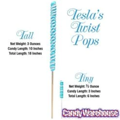 Tesla's Tremendously Tall 3-Ounce Twist Pops - Pineapple: 12-Piece Box -Candy Store tesla s tremendously tall 3 ounce twist pops pineapple 12 piece box candy warehouse 2