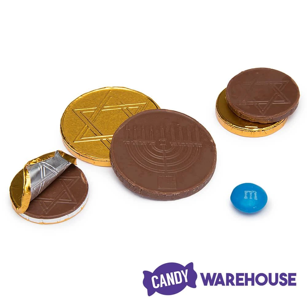 Thompson Hanukkah Gelt Gold Foiled Milk Chocolate Coins 1-Ounce Mesh Bags: 30-Piece Tub 5 Thompson Hanukkah Gelt Gold Foiled Milk Chocolate Coins 1-Ounce Mesh Bags: 30-Piece Tub - Image 3