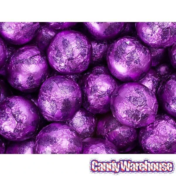 Thompson Purple Foiled Milk Chocolate Balls: 5LB Bag 4 Thompson Purple Foiled Milk Chocolate Balls: 5LB Bag - Image 2