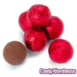 Thompson Red Foiled Milk Chocolate Balls: 5LB Bag -Candy Store thompson red foiled milk chocolate balls 5lb bag candy warehouse 2