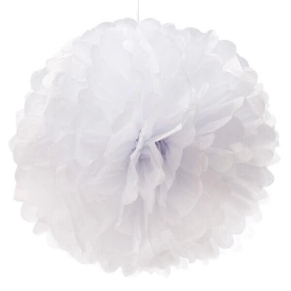 Tissue Paper 14-Inch Pom Pom - White 3 Tissue Paper 14-Inch Pom Pom - White
