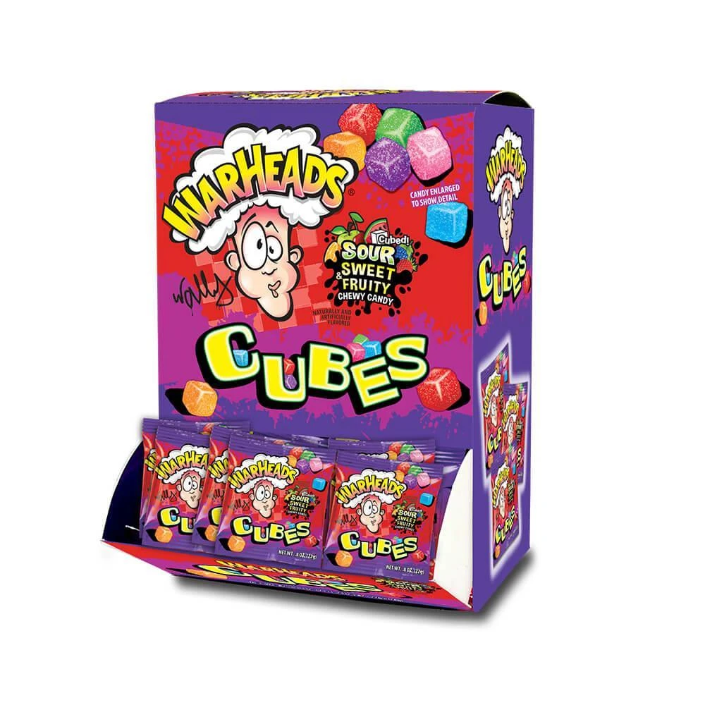 WarHeads Sour Chewy Cubes Candy Packs: 42-Piece Box 4 WarHeads Sour Chewy Cubes Candy Packs: 42-Piece Box - Image 2