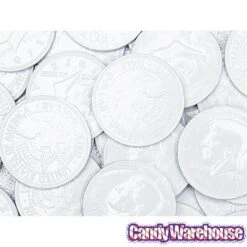 White Foiled Milk Chocolate Coins: 1LB Bag -Candy Store white foiled milk chocolate coins 1lb bag candy warehouse 4