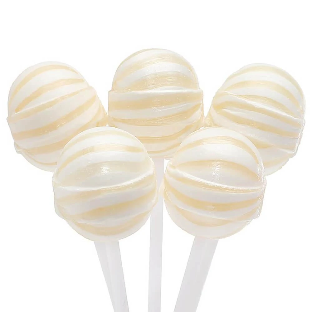 YumJunkie Sassy Spheres Pineapple White Striped Ball Lollipops: 100-Piece Bag 3 YumJunkie Sassy Spheres Pineapple White Striped Ball Lollipops: 100-Piece Bag