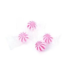 YumJunkie Sassy Spheres Strawberry Pink Striped Candy Balls - Petite: 5LB Bag -Candy Store yumjunkie sassy spheres strawberry pink striped candy balls petite 5lb bag candy warehouse 3