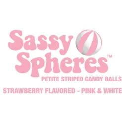 YumJunkie Sassy Spheres Strawberry Pink Striped Candy Balls - Petite: 5LB Bag -Candy Store yumjunkie sassy spheres strawberry pink striped candy balls petite 5lb bag candy warehouse 4
