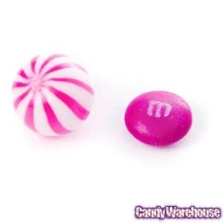 YumJunkie Sassy Spheres Strawberry Pink Striped Candy Balls - Petite: 5LB Bag -Candy Store yumjunkie sassy spheres strawberry pink striped candy balls petite 5lb bag candy warehouse 7